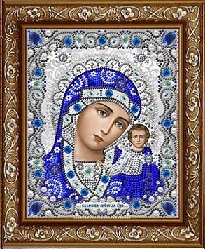 ЖК-5003 Пресвятая Богородица Казанская в хрустале и жемчуге