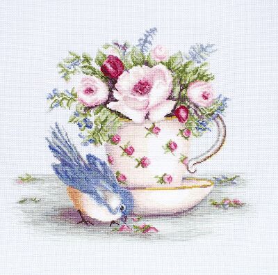 BA2324 Птичка и чашка чая