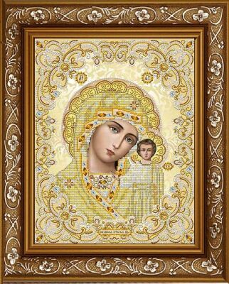 ЖС-3004 Пресвятая Богородица Казанская в жемчуге