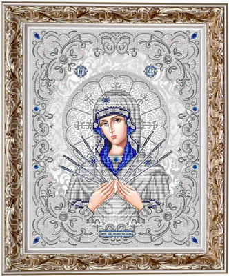 ЖС-3009 Пресвятая Богородица Семистрельная в жемчуге