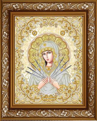 ЖС-3010 Пресвятая Богородица Семистрельная в жемчуге
