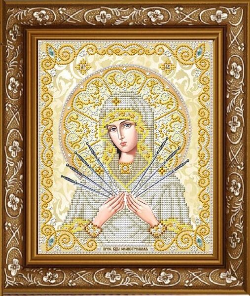 ЖС-4012 Пресвятая Богородица Семистрельная в жемчуге
