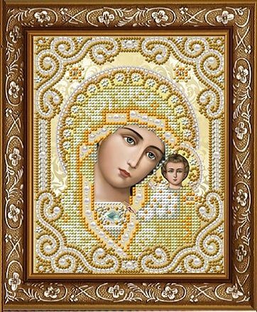 ЖС-5004 Пресвятая Богородица Казанская в жемчуге